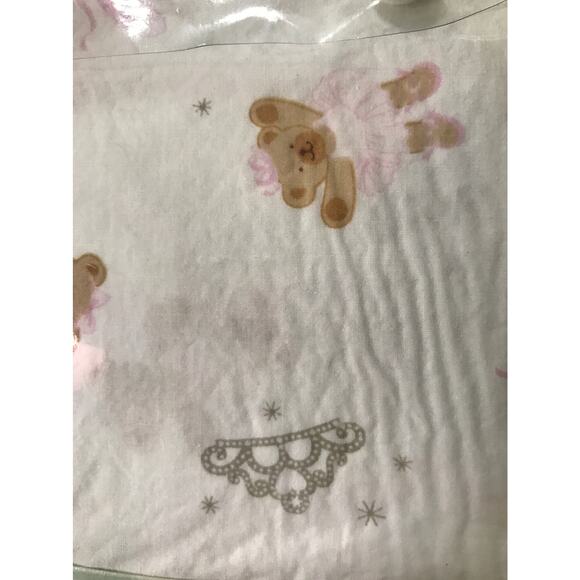Kidsline Twirling Around Fitted Sheet 52x28 standard crib Ballerina Bear Crown - Picture 4 of 4